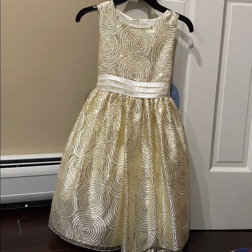 White and gold dress